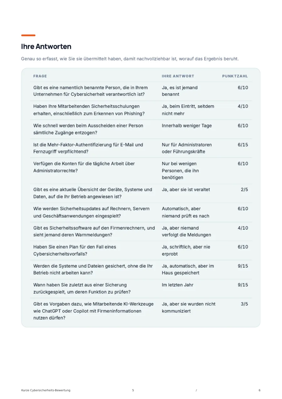 Ihre Antworten