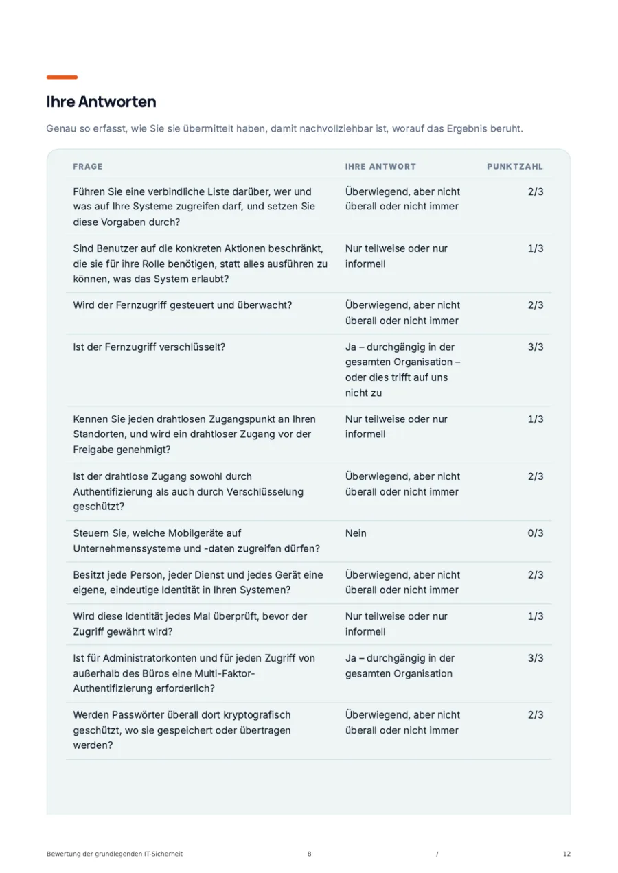 Ihre Antworten